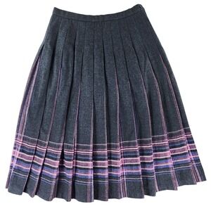 Vintage Plaid Pendleton Virgin Wool Pleated Skirt Size 12 Academia A line USA